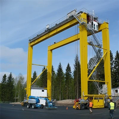 Gummi däck container portalkran